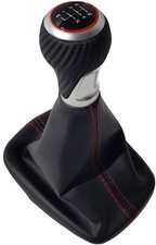 PASST FÜR AUDI A4 S4 B8 8K RS & S LINE CARBON SCHALTKNAUF SCHALTSACK NAHT ROT