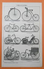 VELOCIPED FAHRRÄDER Fahrrad  Hochrad Manuped Zweirad Tandem Holzstiche 1904