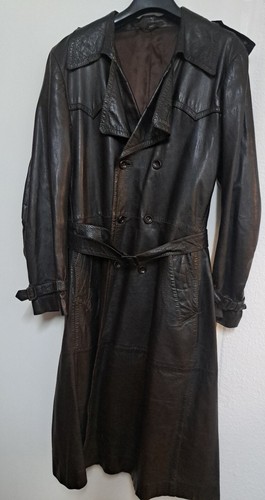 Vintage trenchcoat ledermantel - trenchcoat,
