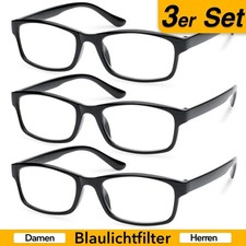 3x Lesebrille mit Blaulichtfilter Lesehilfe Sehhilfe 1,0 bis 4,0 Damen Herren
