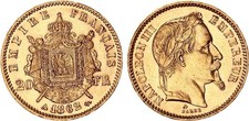 Frankreich 20 Francs Gold 1862 Napoleon III.  vz   133710
