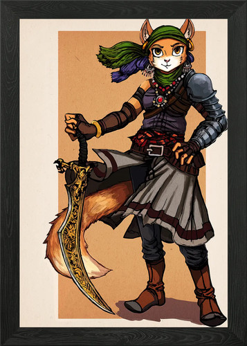 Fuchs krieger mit verziertem - fuchs,