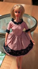 Barbie/Petra  rosa Partykleid Ballkleid 60 er Jahre Vintage schwarze Spitze