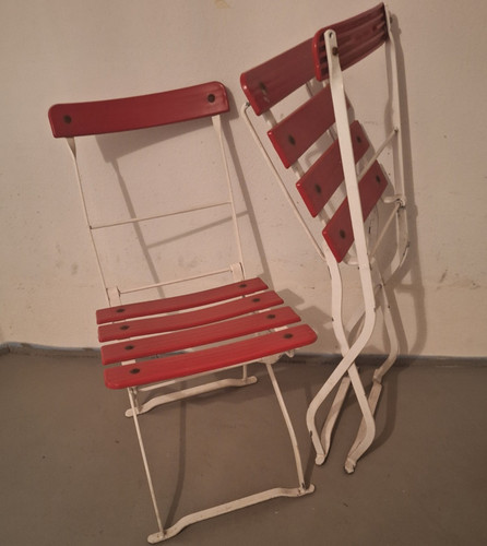Klappstuhl rot weiß - klappstuhl, rot/weiß