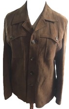 Wildlederjacke Lederjacke Jacke Jackett Braun Cognac Größe 26 M L Vintage