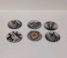 6 Glasuntersetzer Afrikanische