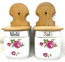 Vorratsbehälter Vorratsdose Porzellan Rosen + Mehl Salz SEHR ALT