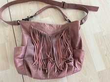 Liebeskind Berlin Tasche Shopper Altrosa Rosa Fransen Echtleder 