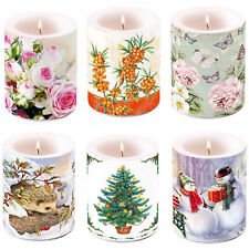 6 Stück Große Lampionkerze 120x100 mm Windlicht Stumpenkerzen B-Ware Deko Mix