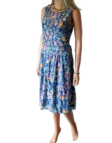 Esprit sommer kleid blau bunt - kleid,