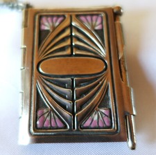 Rarität Jugendstil Notizblock Emaille um 1900 art nouveau / CU 259(22)