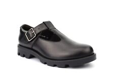 Mädchen Leder Schulschuh Echtleder Memory Foam T-Bar Schulschuhe schwarz Größe