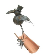 Rabe aus Metall Dachschmuck