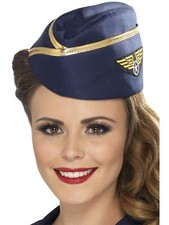 Smiffys Air Hostess Hut, blau