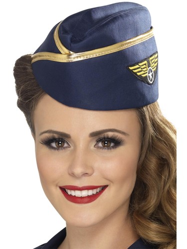 Smiffys air hostess hut blau - hostess,