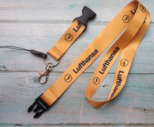 Lufthansa Schlüsselband Kranich Anhänger Emblem Gelb Lanyard Neck Strap Airline