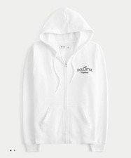 Hollister Damen Sweatjacke Gr.XL Weiß Neu Mit Etikett