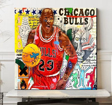 XL LEINWAND BILDER BIS 100x100x5 Jordan Michael Pop Art Wandbild Graffiti Nike