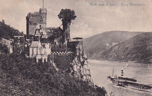 Postkarte burg rheinstein - postkarte,