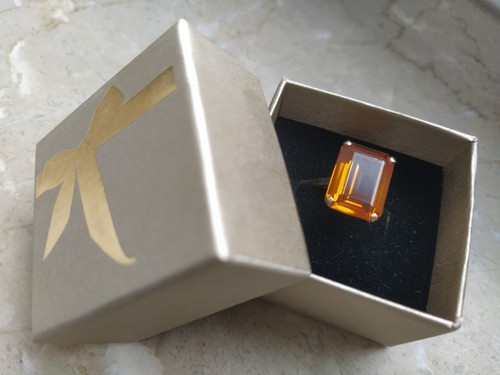 Gold ring 333 top citrin - gold,