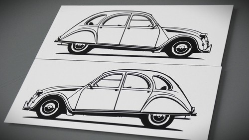 Citroen 2cv aufkleber - citroen,