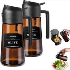 2-in-1 Glas Ölspender & Sprüher - 470ml Auslaufsicher Olivenöl Flasche für Kochen
