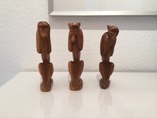Drei weise Affen Holz Design Figur Vintage handgefertigt