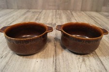 2x Friesland Katen Geschirr braun Suppentasse Schale kleine Schüssel
