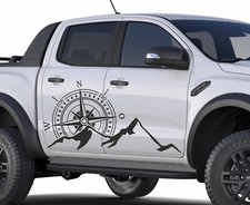 Aufkleber Kompass Windrose Berge 120 x 60 cm Camper Wohnmobil Dekor A-10