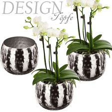 3er SET BLUMENTOPF SILBER | Übertopf Blumenkübel Kräutertopf Pflanzkübel Topf XL