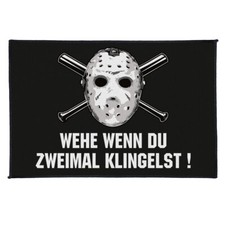 Fußmatte mit Sprüchen Wehe wenn du zweimal klingelst Horror Matte lustige böse