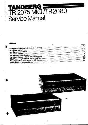 Service manual tandberg - manual, tr