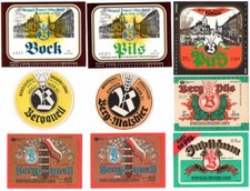 9 Bieretiketten DDR + später