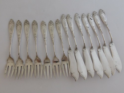 Jugendstil fischbesteck aus - jugendstil,
