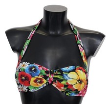 Dolce & Gabbana Multicolor Blumenmuster Badeanzug Bikini Damen Tops Authentisch