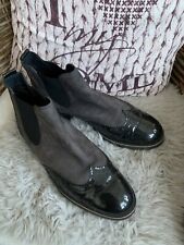 Stiefeletten (Budapester Style ) von Paul Green/ grau Lack /nubukleder/Gr.41/7,5