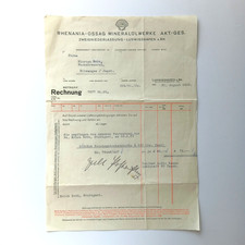 1928 Shell Rhenania-Ossag Mineralölwerke Fuchsbrauerei Ellwangen Rechnung