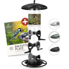 wildtier liebe Körner-Futtersäule 35cm Schwarz, Vogelfutterspender Futterstation