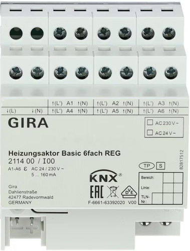 Gira 211400 heizungsaktor - 211400, 6f
