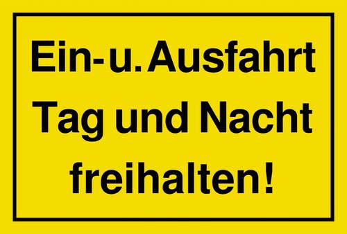 Schild ein und ausfahrt - ein-,