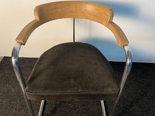 1x Desta Freischwinger Stuhl Gebrüder Luckhardt, Stahlrohr, Bauhaus, Art Deco