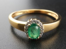 GJ69 * HARRY IVENS IV EDELSTEIN RING (21/65) SAMBIA SMARAGD oval 6x4mm 925er SIL