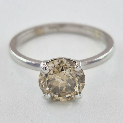 14k weißgold diamant solitär - 14k,