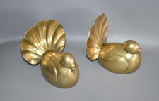 Messing Tauben Paar Turteltaube Skulptur Vogel 11 cm vintage Taube Fach #F3