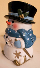 Partylite Teelichthalter "Skiing Snowman" Schneemann NEU