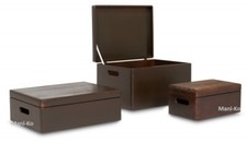 Holzkiste Aufbewahrung braun Farbe viele Größen Kofferraum Truhe Deckel Griffe Möbel zum Selbermachen