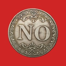 Münzen Farbe Silber used Optik YES or NO Rom Wette Spiel Metall OVP Geld Wert