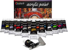 Acrylfarben Set 48 Farben, je 22 ml.Tubenpresse Tuben Farbe Malen Künstlerfarbe