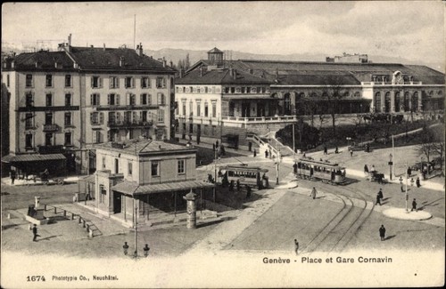 Genève genf stadt place - ak, stadt,