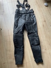 Herren Motorrad Lederhose mit Hosenträger Größe 50 schwarz